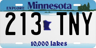 MN license plate 213TNY