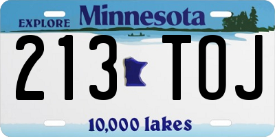 MN license plate 213TOJ