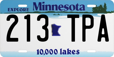MN license plate 213TPA