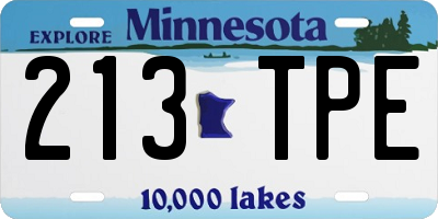 MN license plate 213TPE