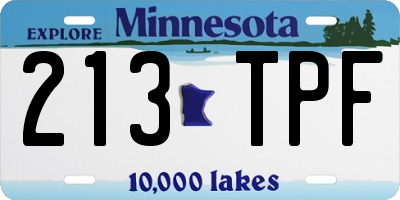 MN license plate 213TPF