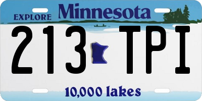 MN license plate 213TPI