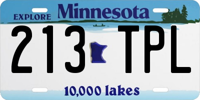 MN license plate 213TPL