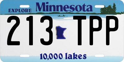 MN license plate 213TPP