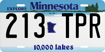 MN license plate 213TPR