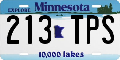 MN license plate 213TPS