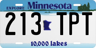 MN license plate 213TPT