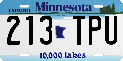 MN license plate 213TPU