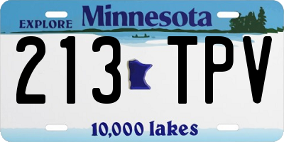 MN license plate 213TPV