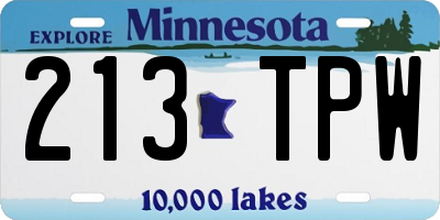 MN license plate 213TPW