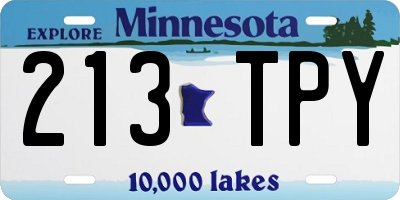 MN license plate 213TPY