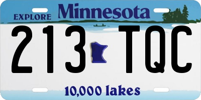 MN license plate 213TQC
