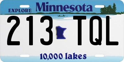 MN license plate 213TQL