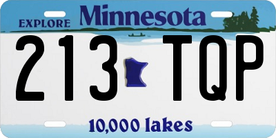 MN license plate 213TQP