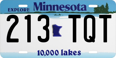 MN license plate 213TQT