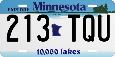 MN license plate 213TQU