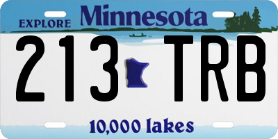 MN license plate 213TRB