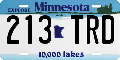 MN license plate 213TRD