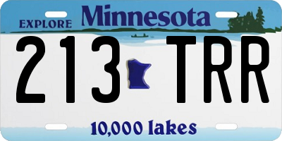 MN license plate 213TRR