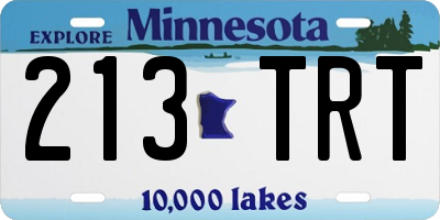 MN license plate 213TRT