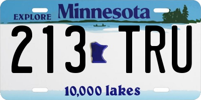 MN license plate 213TRU