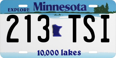 MN license plate 213TSI