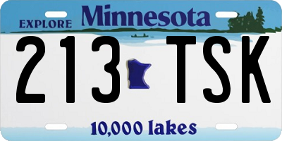 MN license plate 213TSK