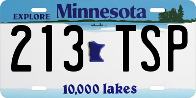 MN license plate 213TSP