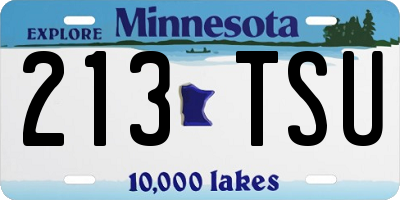 MN license plate 213TSU
