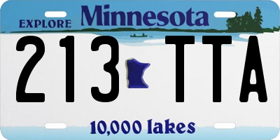 MN license plate 213TTA