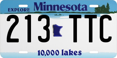 MN license plate 213TTC