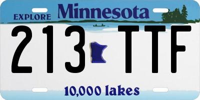 MN license plate 213TTF