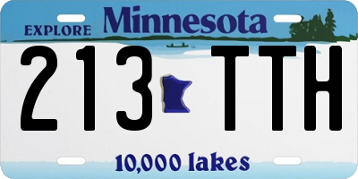 MN license plate 213TTH