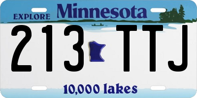 MN license plate 213TTJ