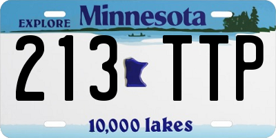 MN license plate 213TTP