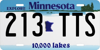 MN license plate 213TTS