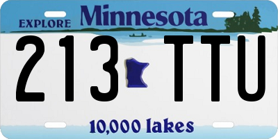 MN license plate 213TTU