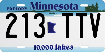 MN license plate 213TTV