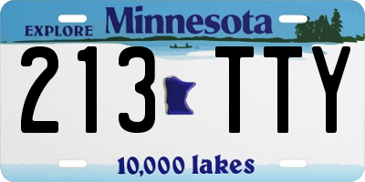 MN license plate 213TTY