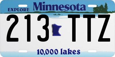 MN license plate 213TTZ