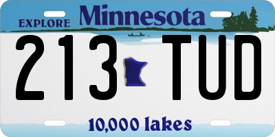 MN license plate 213TUD