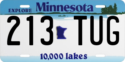 MN license plate 213TUG