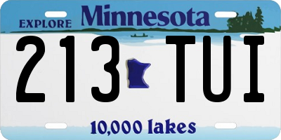 MN license plate 213TUI