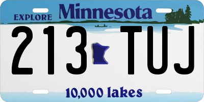 MN license plate 213TUJ