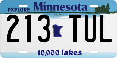 MN license plate 213TUL
