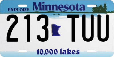 MN license plate 213TUU
