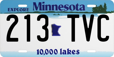 MN license plate 213TVC