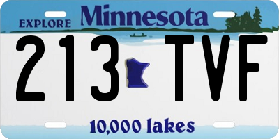 MN license plate 213TVF