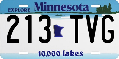 MN license plate 213TVG