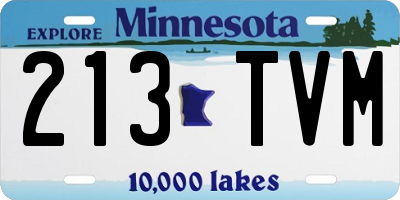 MN license plate 213TVM